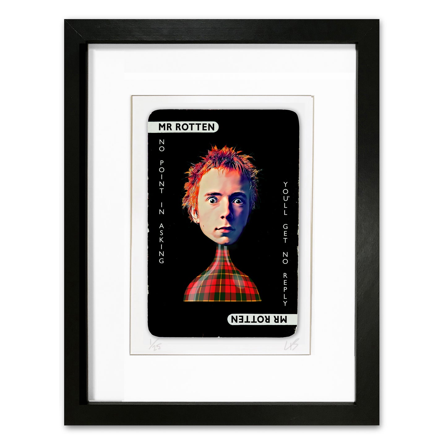 JOHNNY ROTTEN CLUEDO ART FRAMED