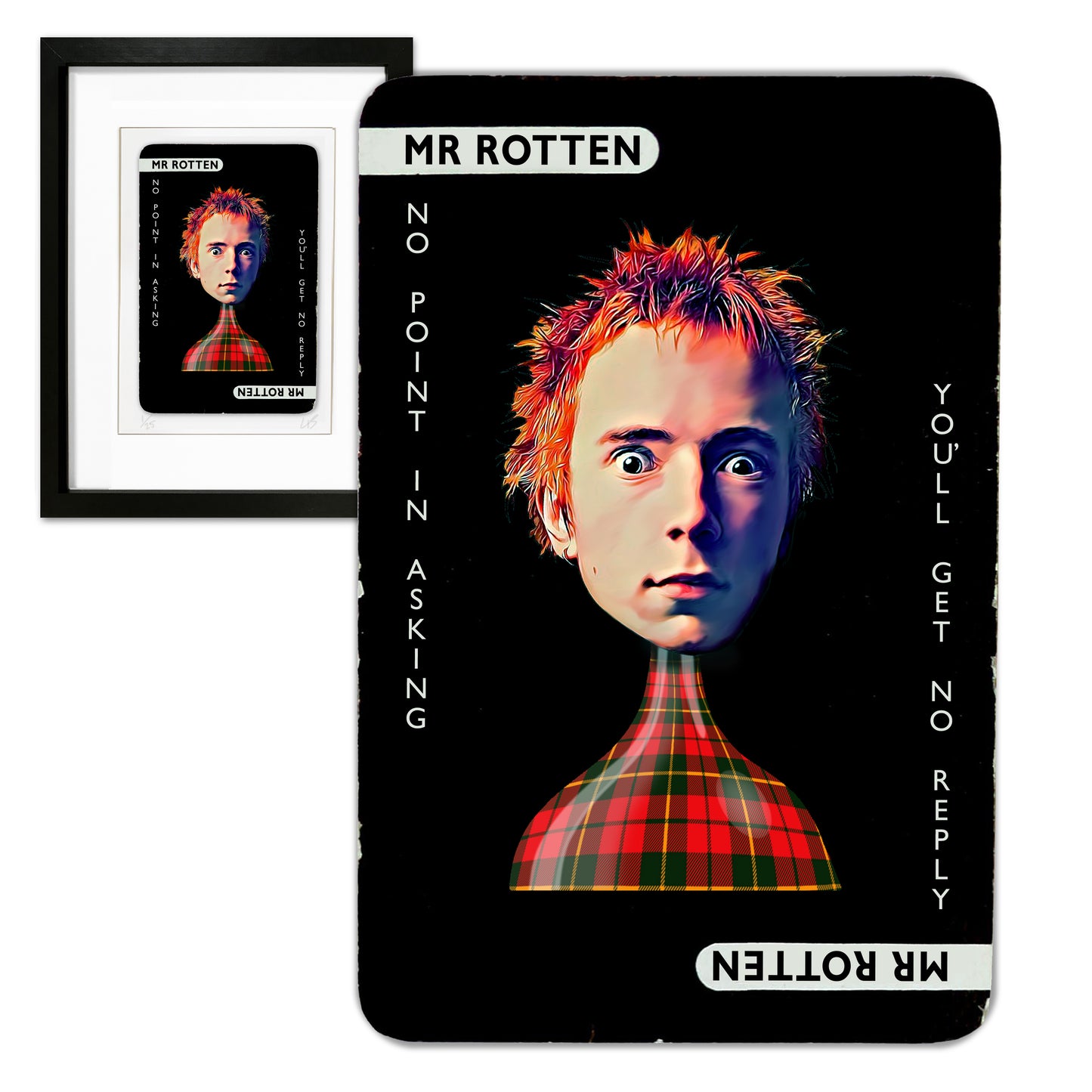 JOHNNY ROTTEN CLUEDO ART FRAMED