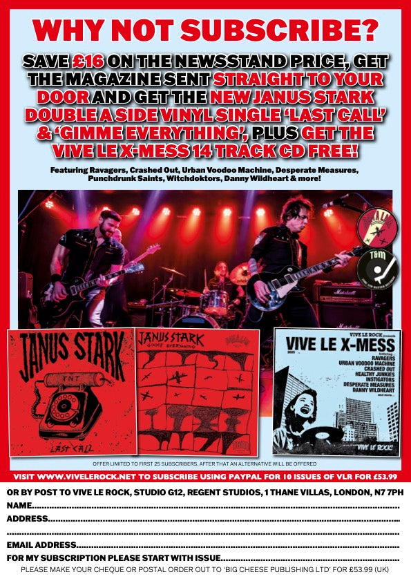 VIVE LE ROCK SUBSCRIPTION WITH FREE JANUS  STARK SINGLE & 14-TRACK CD!!!