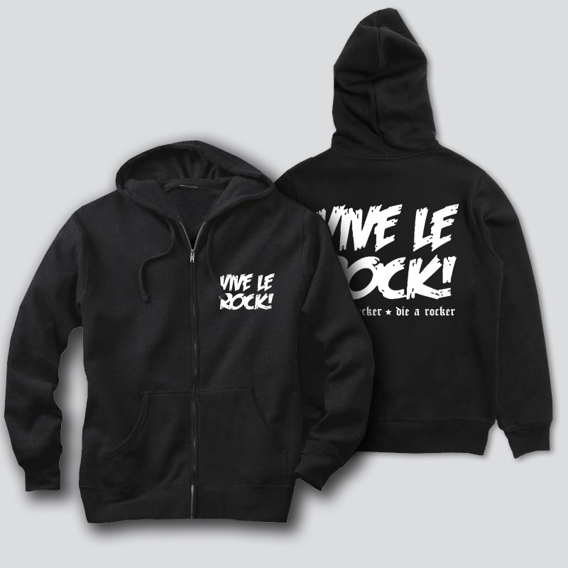 Vive Le Rock Zip Hoodie mock up